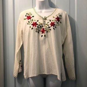 Boho summer blouse with embroidery Guatemalan